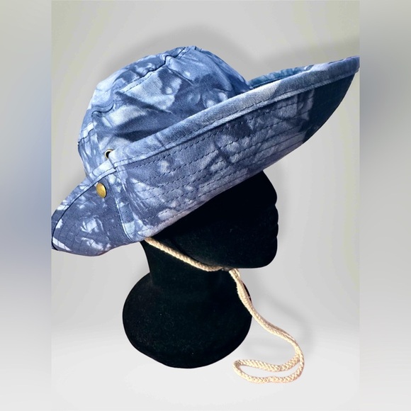 NWOT Summer Unisex Blue Camouflage Outdoor Fishing Boonie Hat Wide Brim OS - Picture 1 of 12